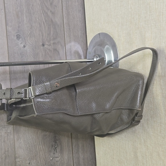 All Saints Olive Green Pebble Leather Women's Shoulder Bag - Picture 5 of 13